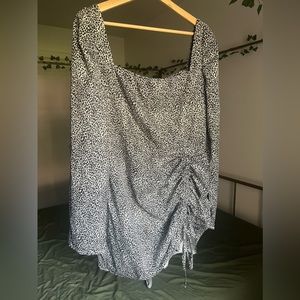 PrettyLittleThing Plus Sinched Sundress Leopard Polka Dot Print